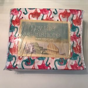 By The Seashore King Sized Flamingo Sheets NWT